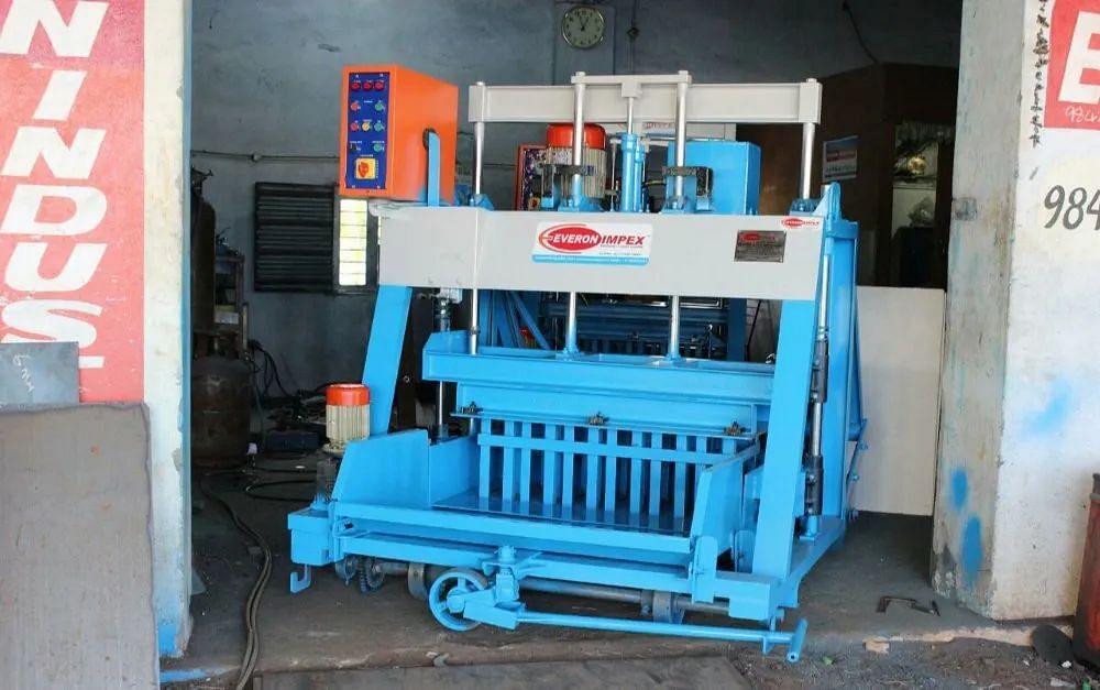 Mild Steel Everon Industries Solid Block Making Machine, For Industrial, Automation Grade: Fully Automatic