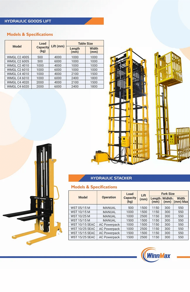 Mild Steel Hydraulic Stacker, For Industrial, Lifting Capacity: 1 ton