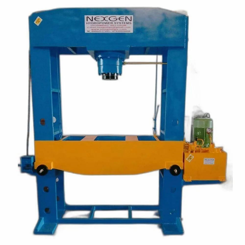 Mild Steel Nexgen Blue H Frame Hydraulic Press Machine, Capacity: 5 Ton