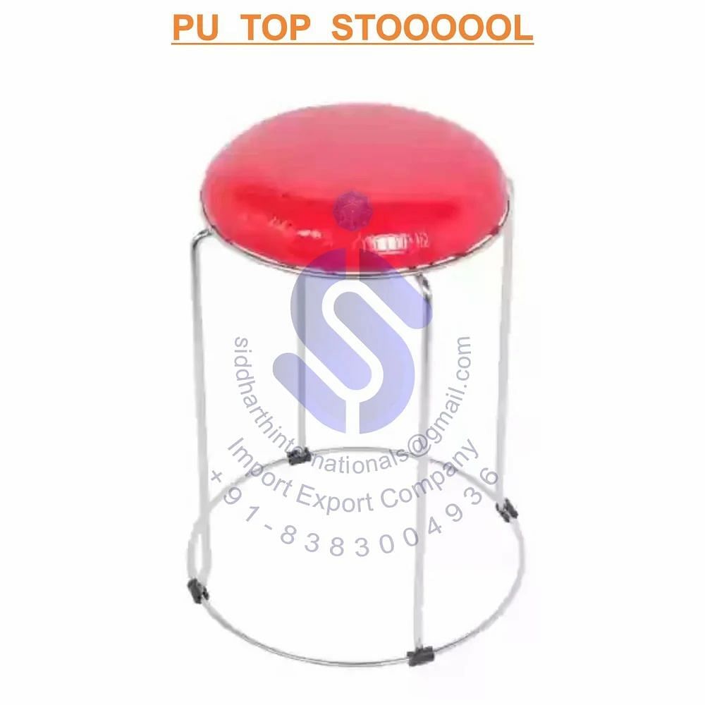 Mild Steel PU TOP STOOL, Without Back Cushion