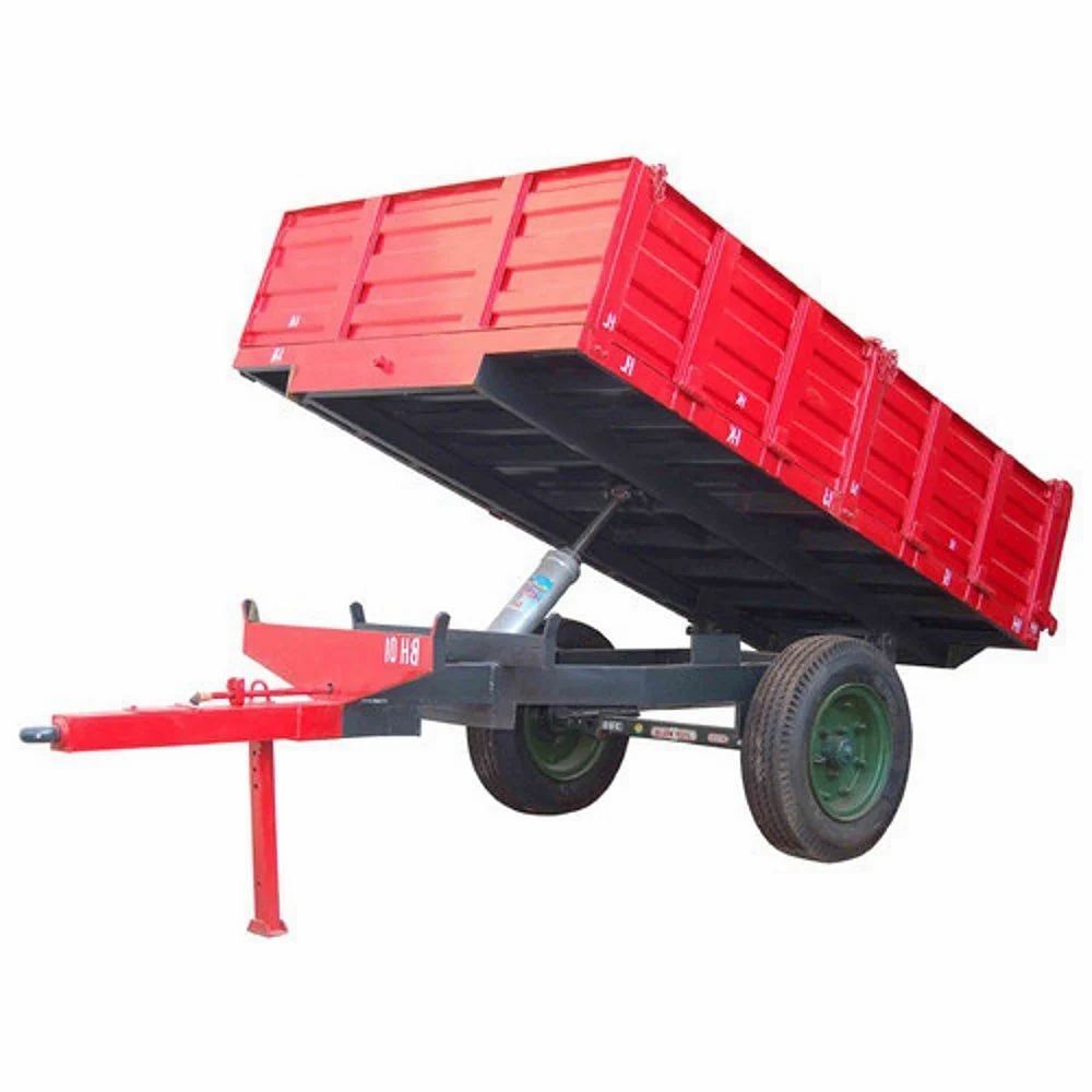 Mild Steel Rotavator Agriculture Hydraulic Tractor Trolley