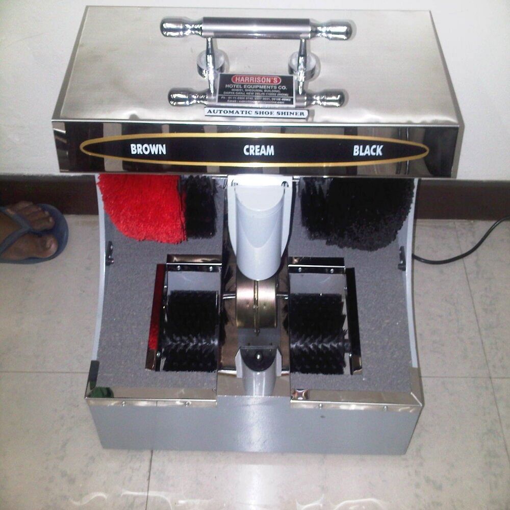 Mild Steel Shoe Shine Machine Double Motor, For Hotel