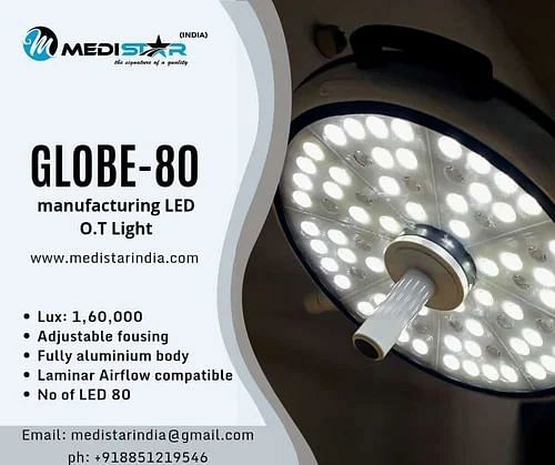 Model Name/Number: Globe-80 whait Ceiling Ot Lights, For Operation Theater, LED