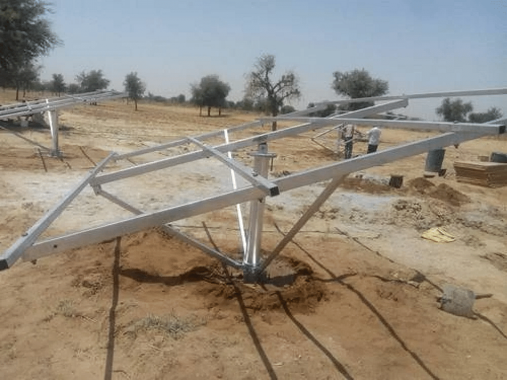 Modular Aluminium Solar Water Pump Structure, Thickness: 5 mm, Size: 5 X 7 X 2.5 Feet