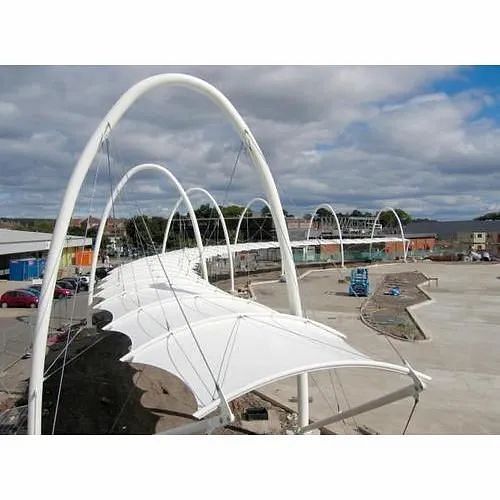 Modular PVDF Curved Pathway Tensile Structure