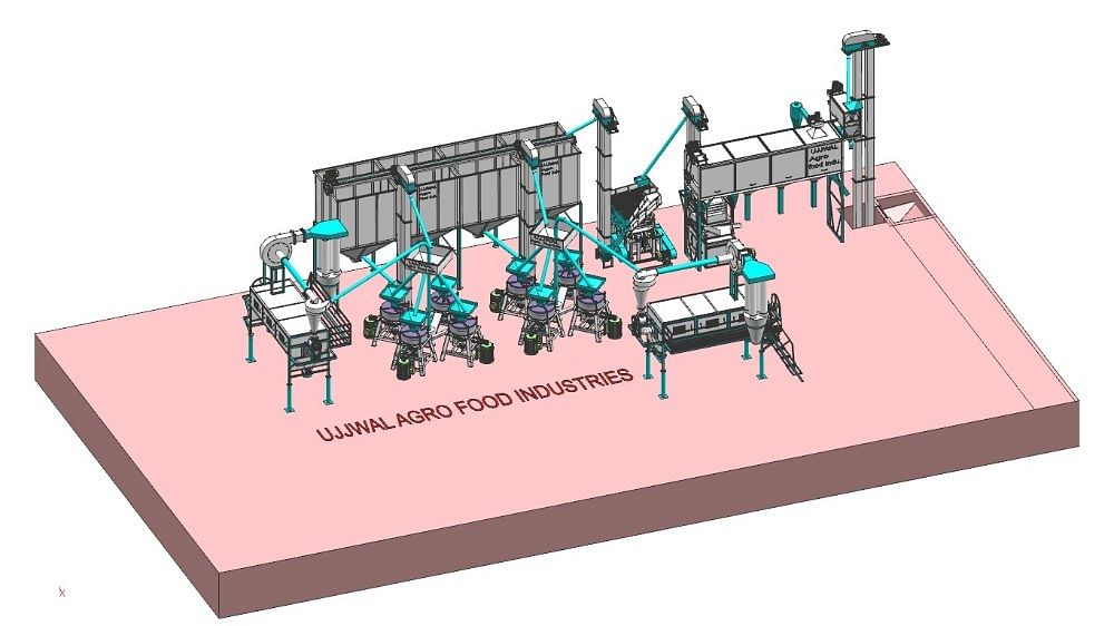 Motor Power: 160 HP 20 Ton Fully Automatic Atta Chakki Plant