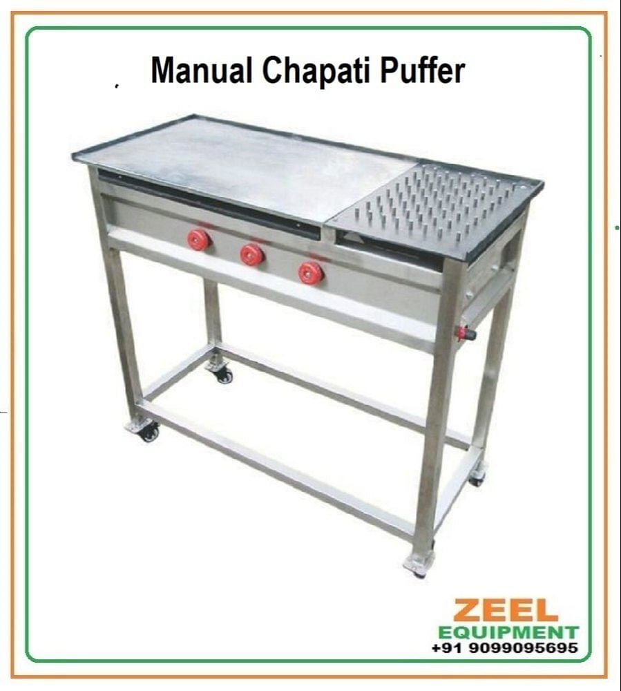 Ms Tawa,Ss Body Manual Chapati Puffer Machine, For Restaurant