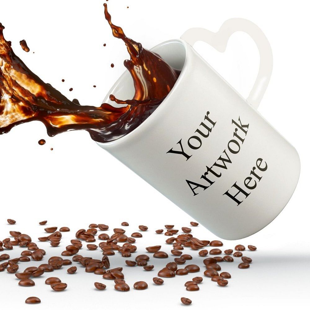 Muggd Personalized Heart Handle Ceramic Coffee Mug, Packaging Type: Box