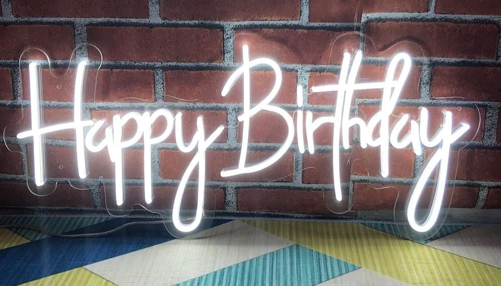 Multicolor Acrylic Neon Happy Birthday Light