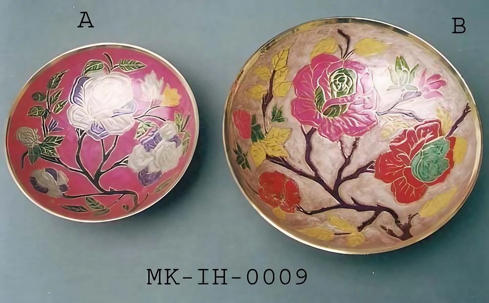 Multicolor Bowl Brass Traditional Handicrafts, Size: 6"" & 4"", Packaging Type: Proper Packing