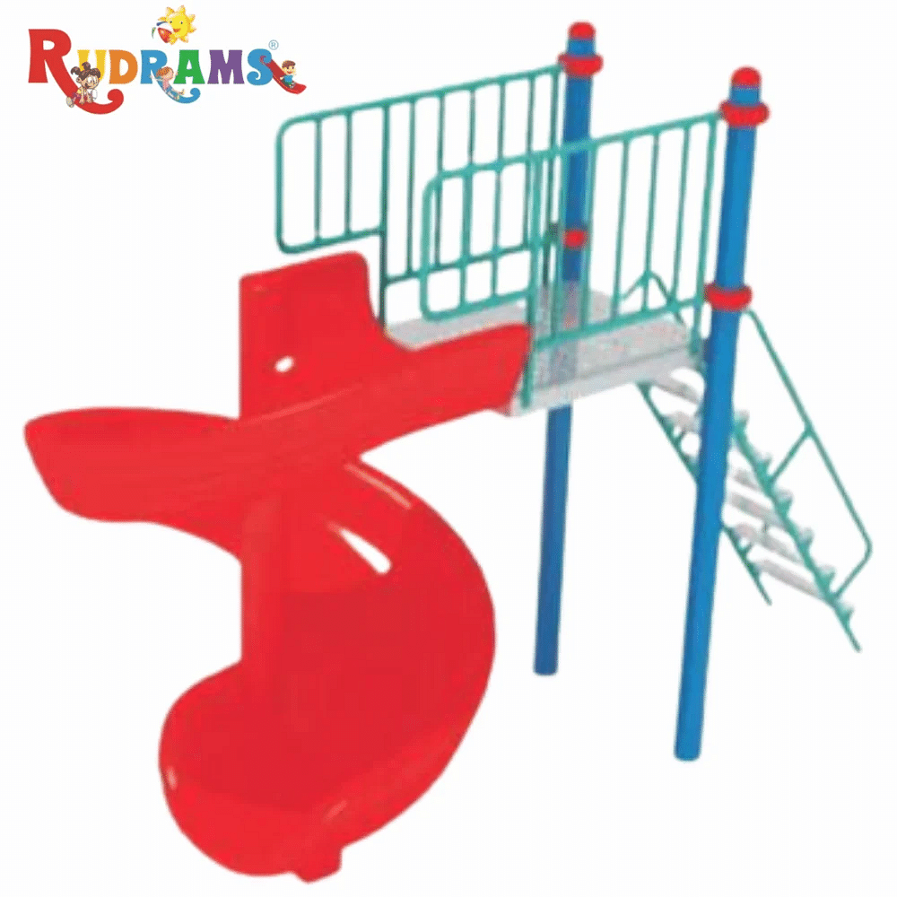 Multicolor Fibreglass Playground Spiral Slide