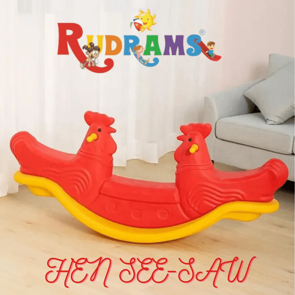 Multicolor High Density Polyethylene Hen Double Rocker See-Saw, in Indoor, Size: 110 (l) X 40 (w) X 55 (h)