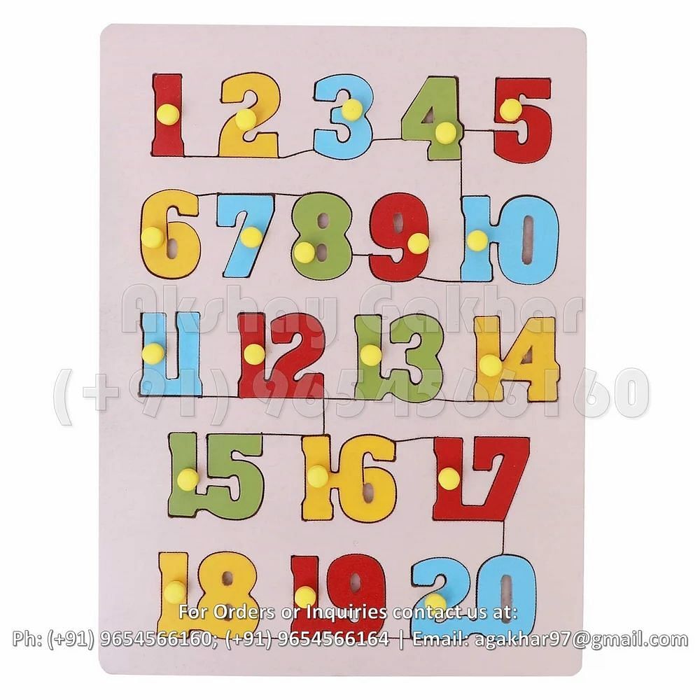 Multicolor Wooden Number Puzzle