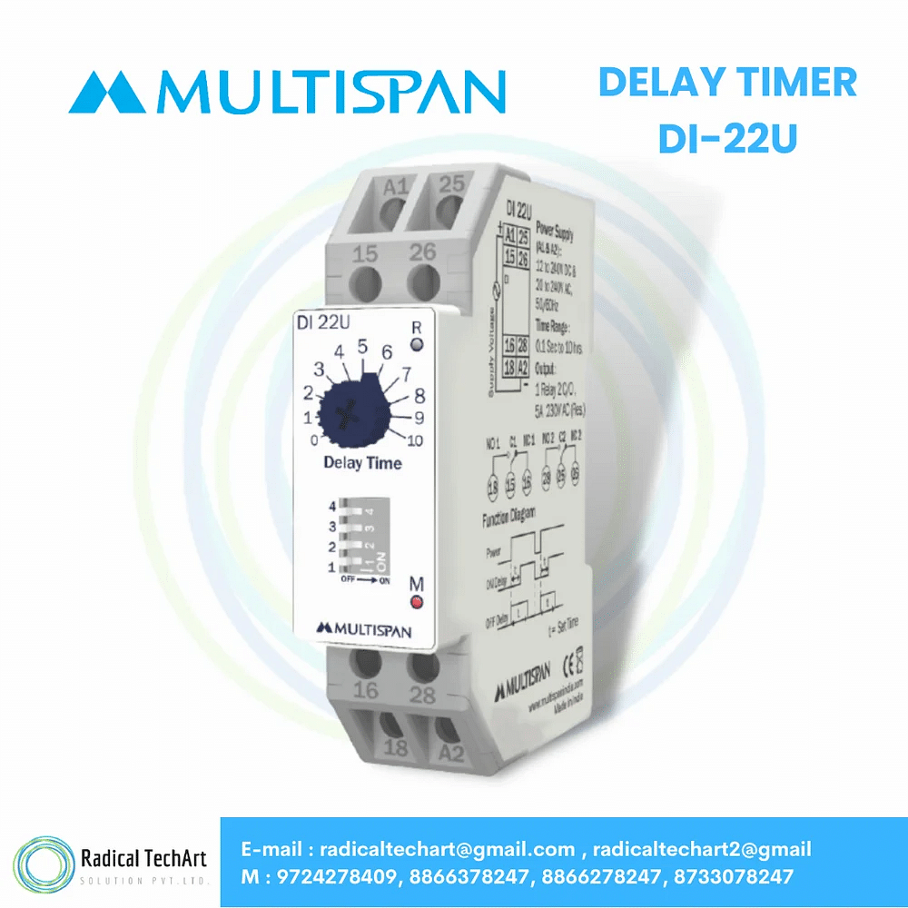 Multispan DI-22U Delay Timer, For Electrical Instrument, 22 A