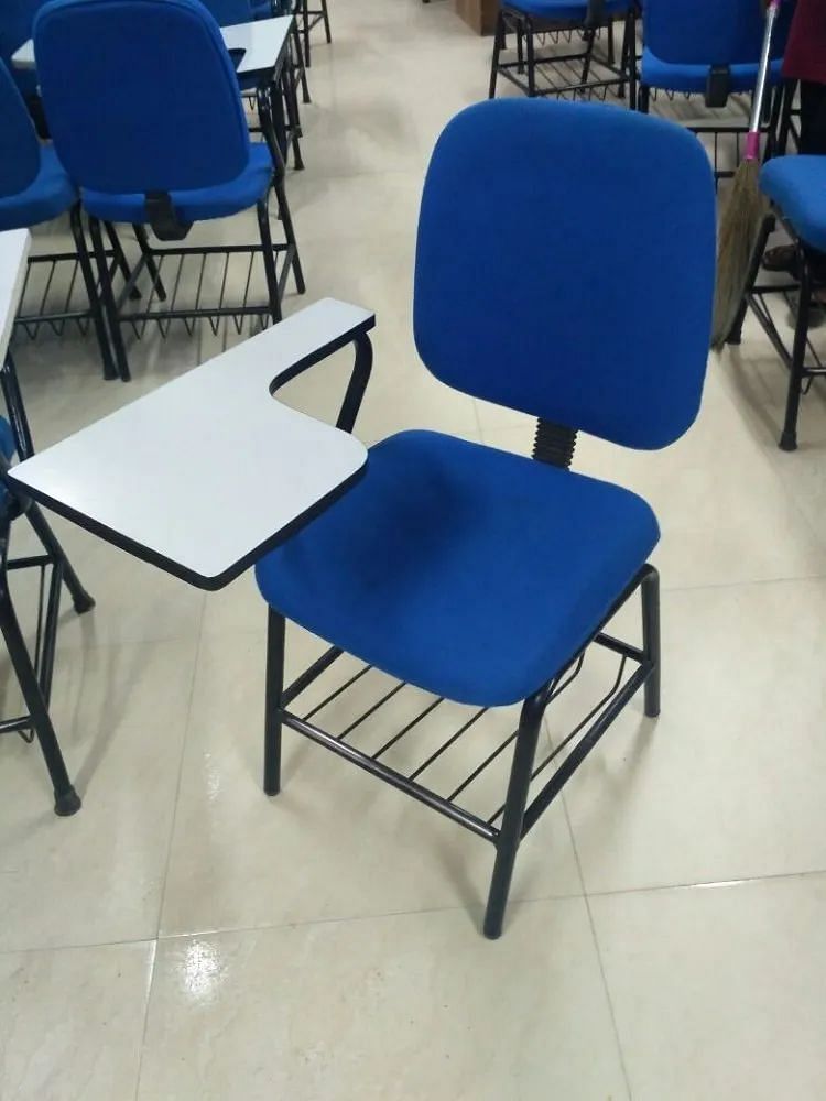 New brand Blue Student Chair With Writing Pad, For Institute