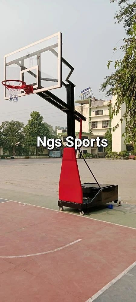 NGS MS & Acrylic Board Hydraulic Basketball Pole, For Outdor & Indor