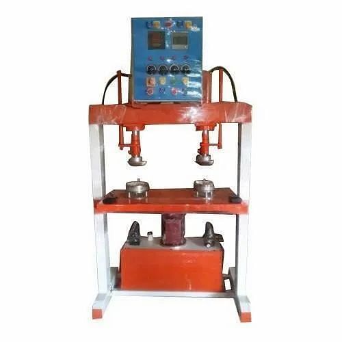 Om Shakti Iron Hydraulic Double Die Paper Plate Machine, Max Plate Size: 4