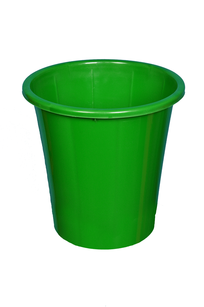 Open Top Round HDPE Dustbin - 10 Litres (Green), For Home