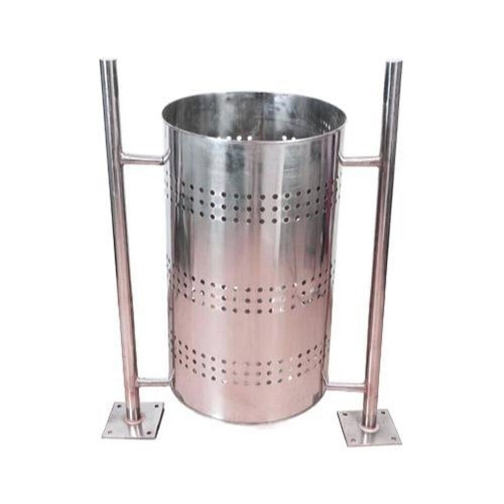 Open Top Stainless Steel Trio Dustbin, Material Grade: Ss 321, Capacity: 90 Liter