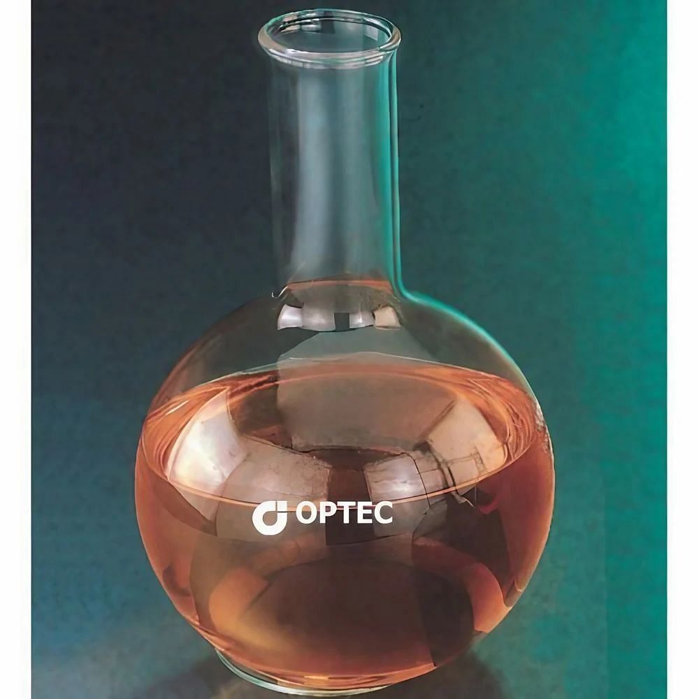 OPTEC Borosilicate Glass Flasks Boiling Round Bottom Narrow Neck, Size: Various Sizes Available