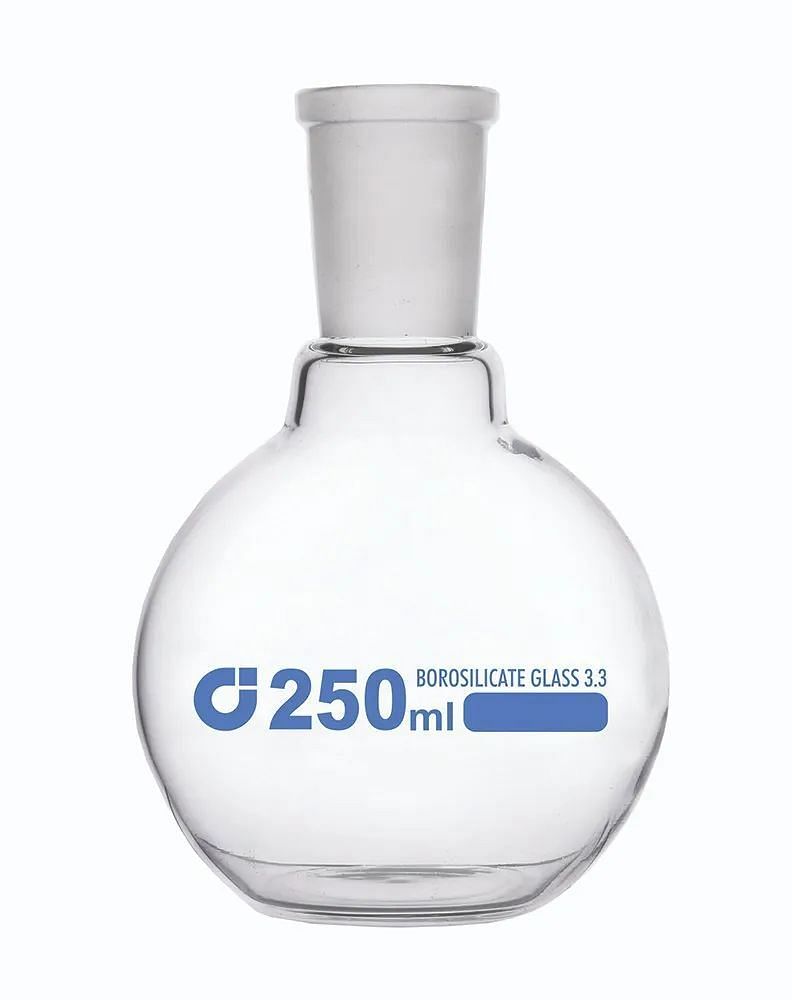 Optec Borosilicate Glass Flasks, Flat Bottom, Short Neck, For Laboratory, Capacity: Various