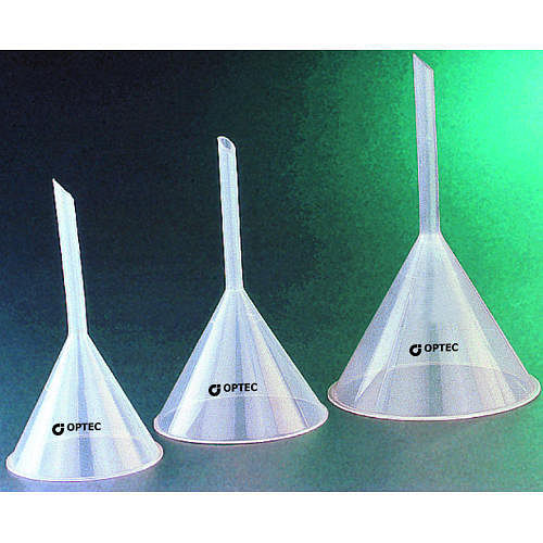 OPTEC Plastic Funnels Long Stem Polypropylene, Capacity: 100 And 150mm, Standard