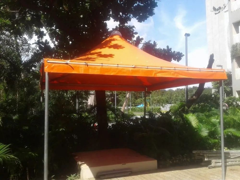 Orange PVC (Sheet) Garden Gazebo Tent