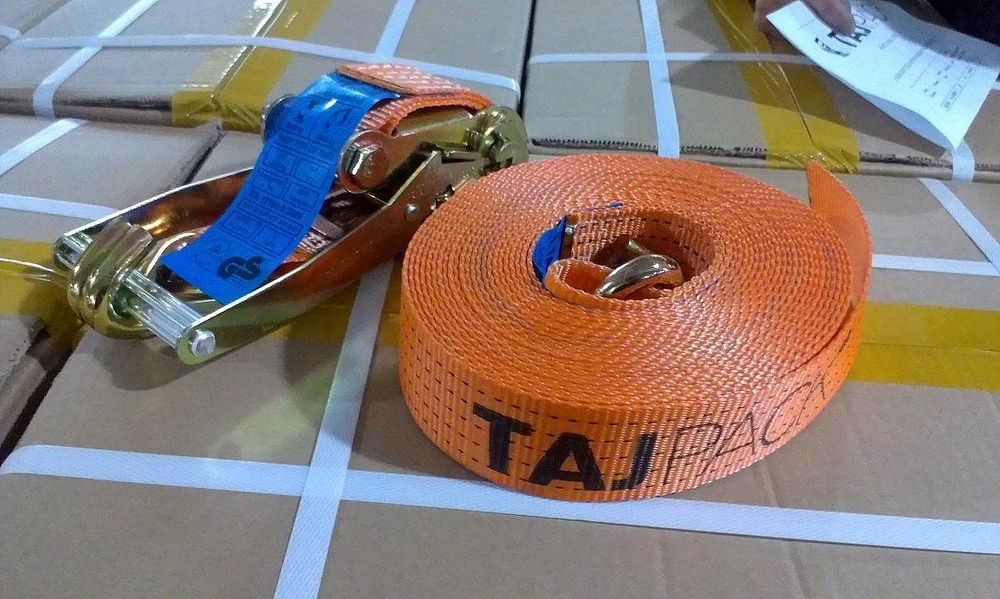 Orange,Yellow Polyester Ratchet Lashing Belt, For Loading