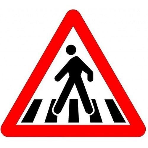 Orbiz Auotmotivez Reflective Pedestrian Crossing Sign Board, Shape: Triangle