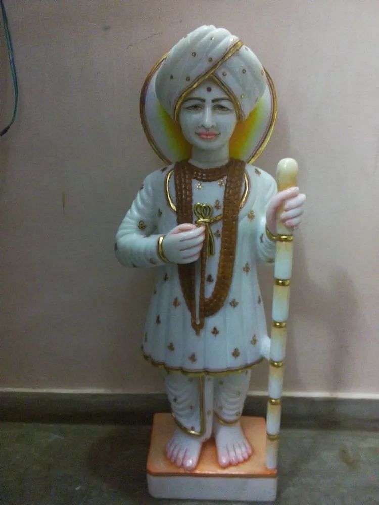 Painted Hindu Marble Jalaram Statue, Indoor, Size: 12inch