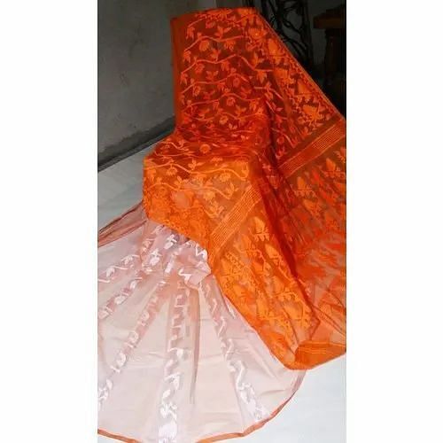 Party Wear Embroidered Jamdani Saree, Packaging Type: Packet