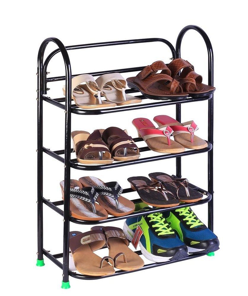 Patelraj 4 Shelf Mild Steel Black Patelraj Shoe Rack