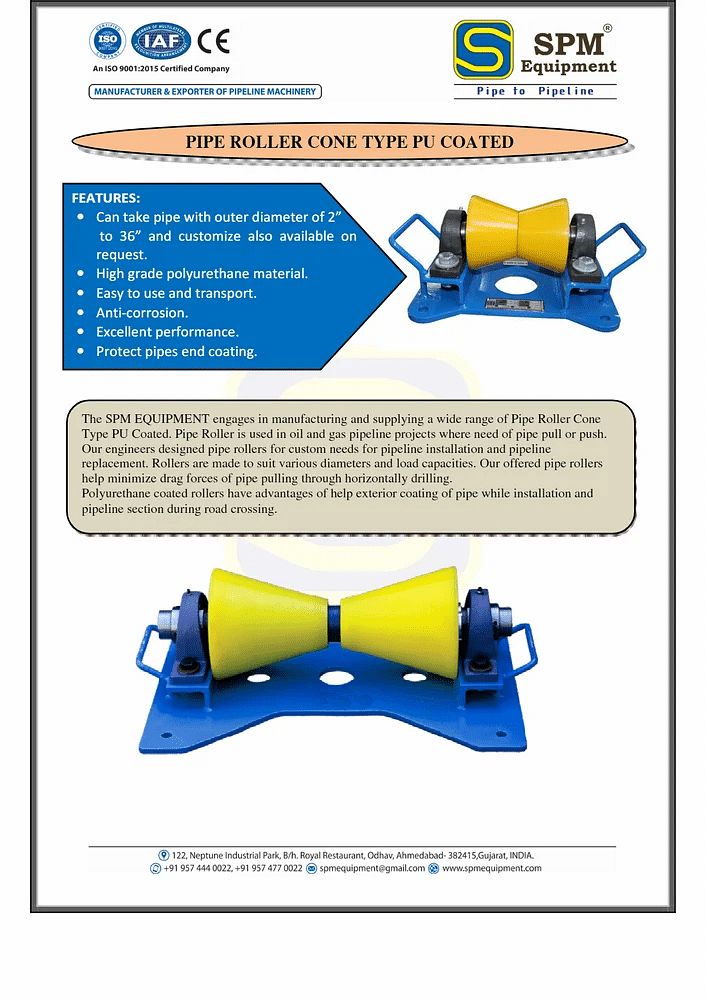 Pipeline Pipe Rollers Supplier From India, Size: 6""TO 94""