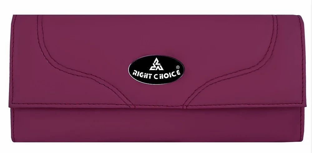 Plain 10inch Purple Leather Ladies Clutch Purse