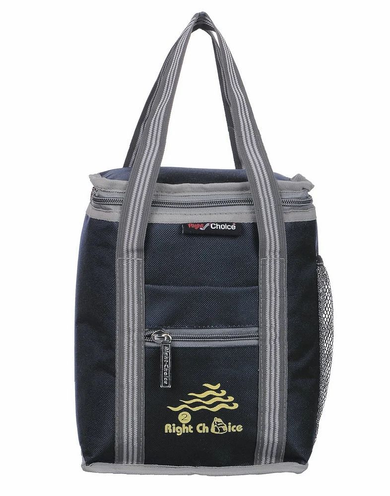 Plain 6L Black Polyester Lunch Box Bag