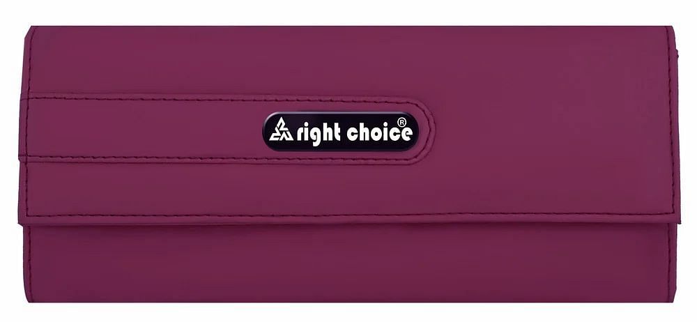 Plain 8inch Purple Leather Ladies Clutch Purse