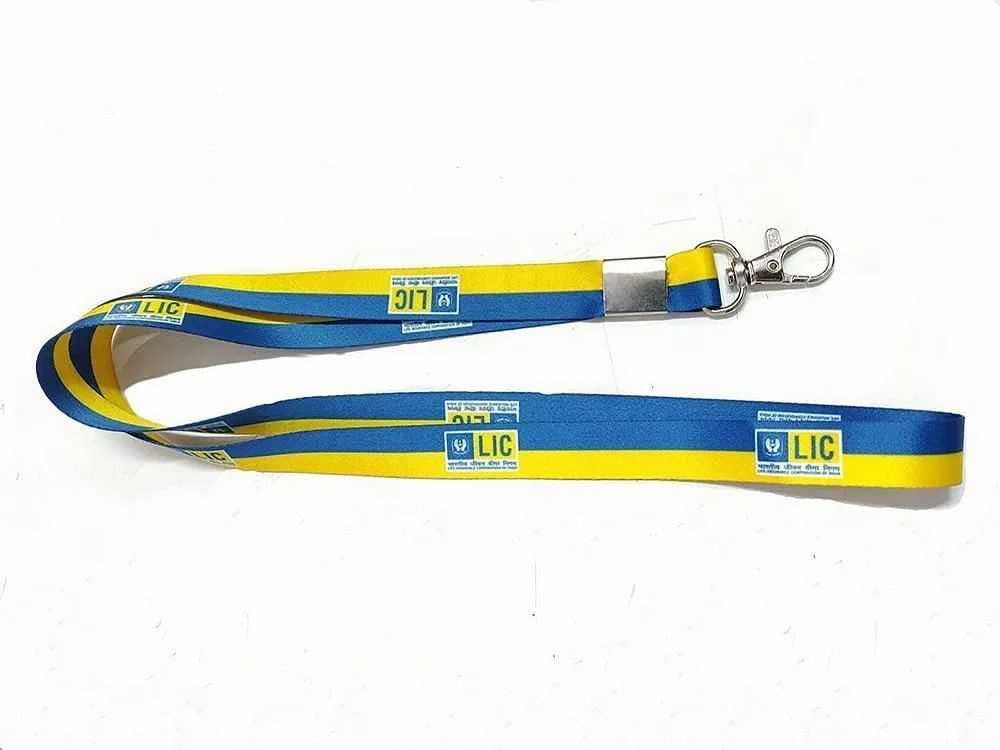 Plain Blue Lic Lanyard Digital Printed 20 Mm Readymade, 0.5 inch