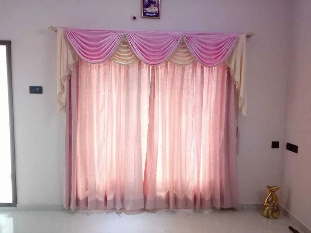 Plain Brown Decorative Curtain, Shape: Horizontal, for Window