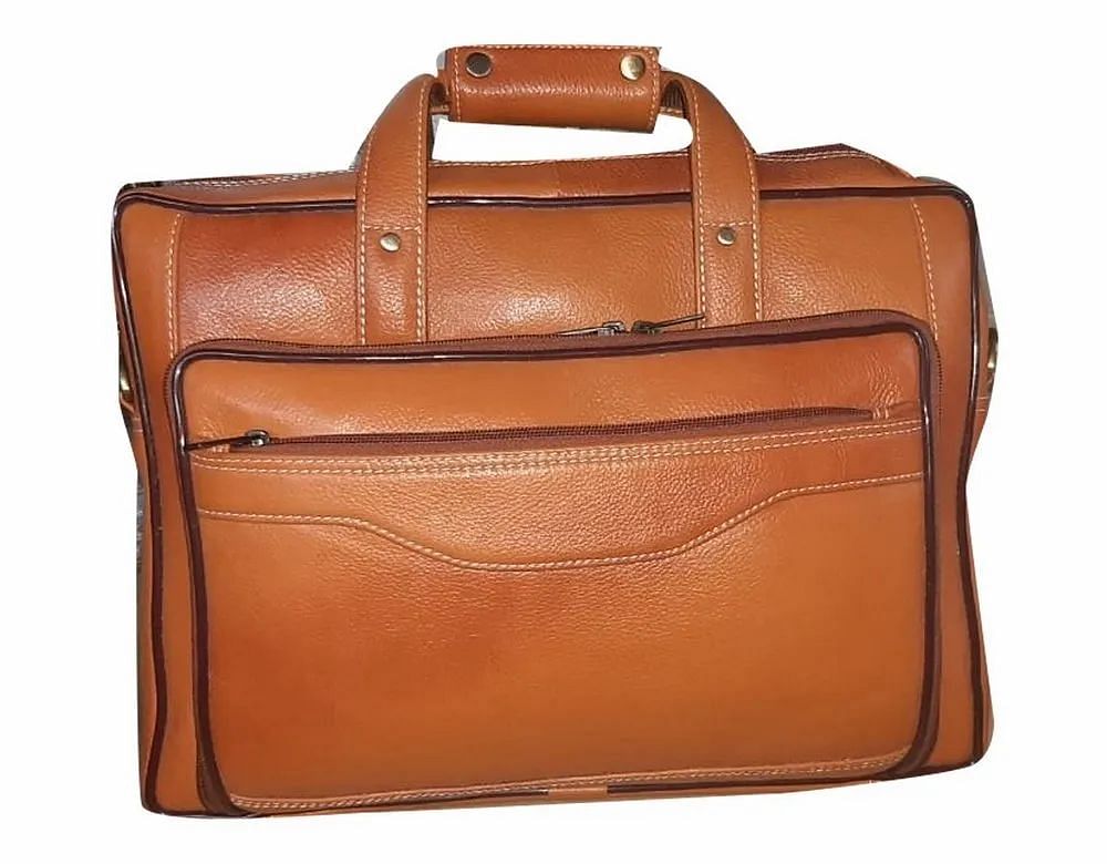 Plain Brown Leather Laptop Office Messenger Bag, Capacity: 2kg, Size: 14x10x2.5inch