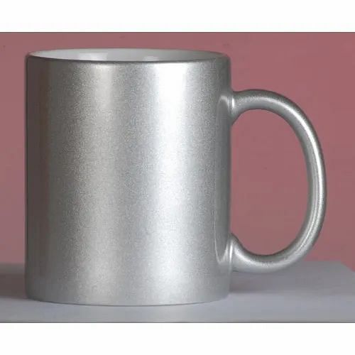 Plain Ceramic Silver Coffee Mug, For Home