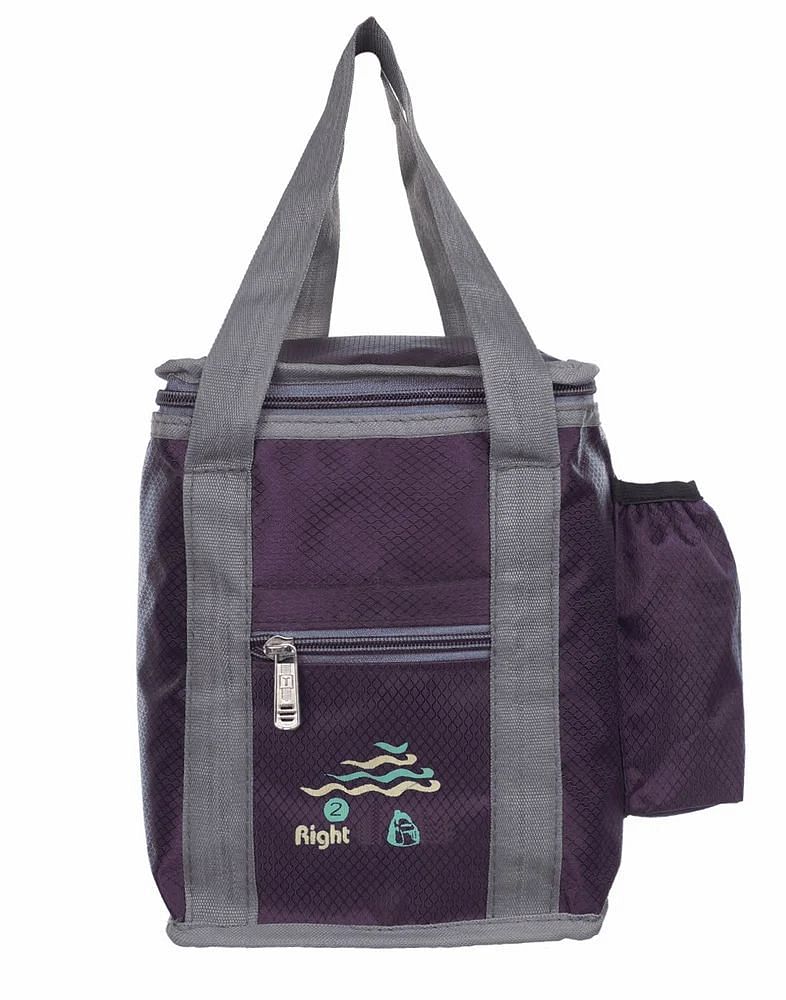 Plain Dark Purple Polyester Lunch Box Bag