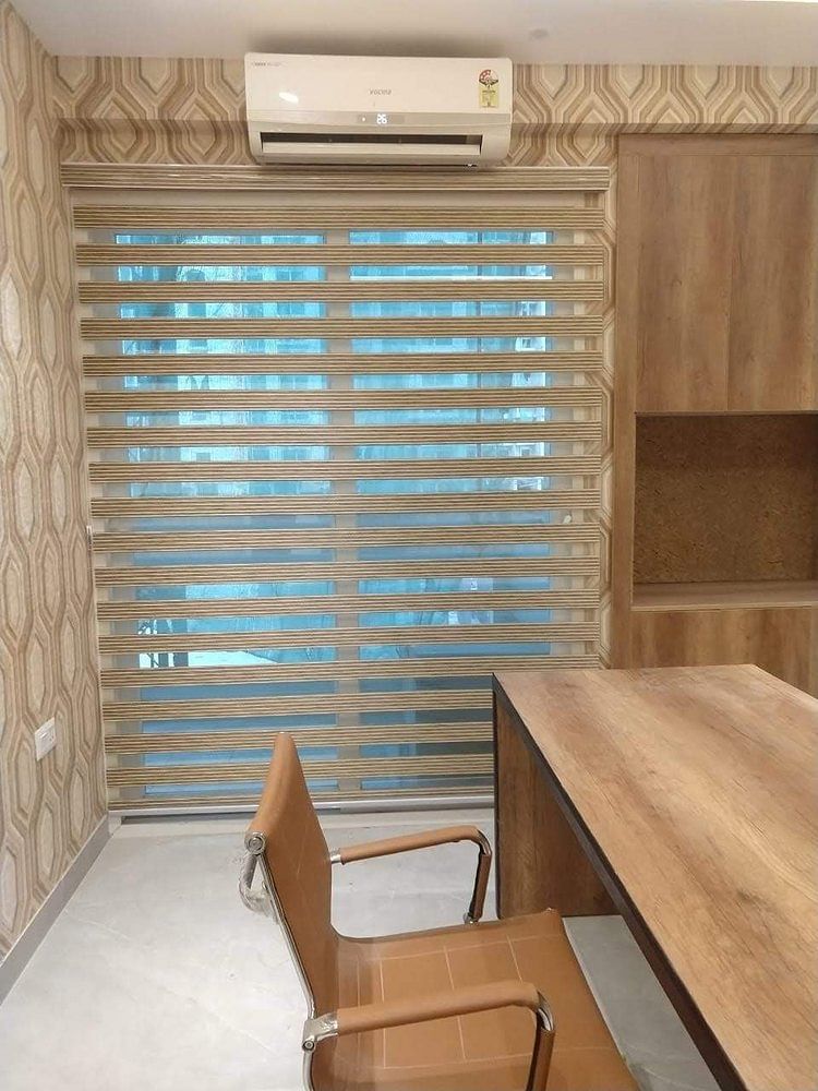 Plain Glossy Acrylic Zebra Window Blind