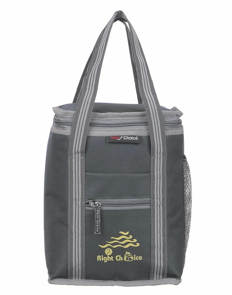 Plain Grey Polyester Lunch Box Bag