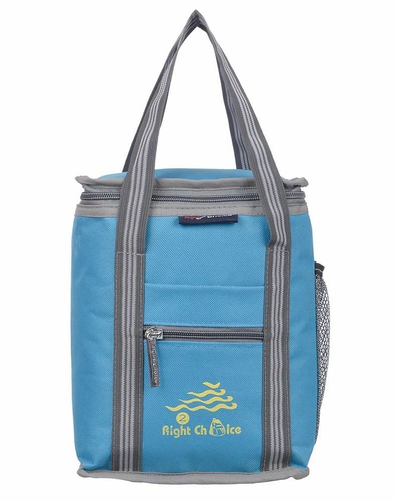 Plain Light Blue Polyester Lunch Box Bag