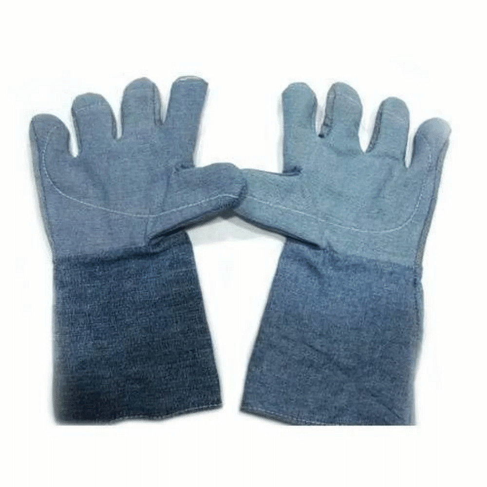 Plain mix Jeans Fabric Gloves, For Industrial