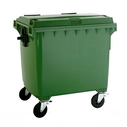 Plastic 1100 Liter Flat Wheelie Bin