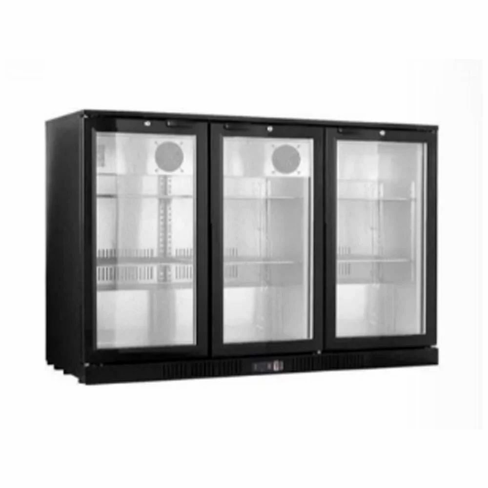 Plastic 3 Back Bar Chiller Three Door, 190 L, Black