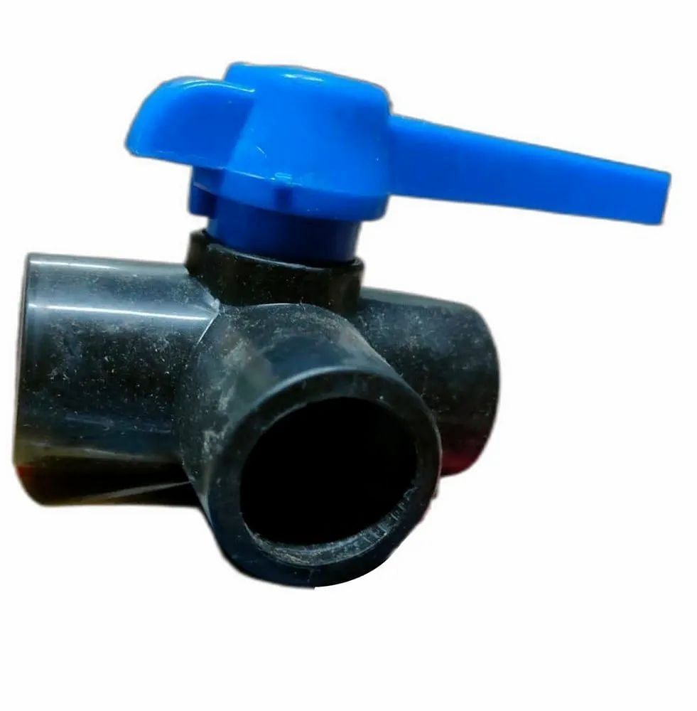 Plastic 3 Way Flanged Ball Valve, Size: 3x3 Inch