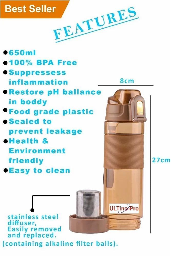 Plastic Alkaline Water Bottle, Capacity: 650 mL