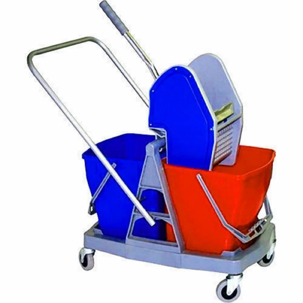 Plastic Eston Mop Wringer Trolley Double Bucket, For Hotels